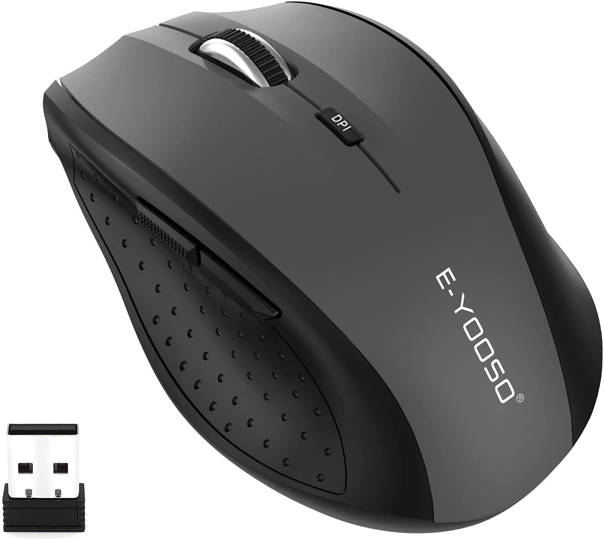 Wireless Mouse for Laptop, Portable Optical Computer Mouse, 6 Buttons, Cordless 2.4Ghz with USB Receiver, 5-Level 4800 DPI, 18 Months Battery Life, for PC, Chromebook, Windows, Mac