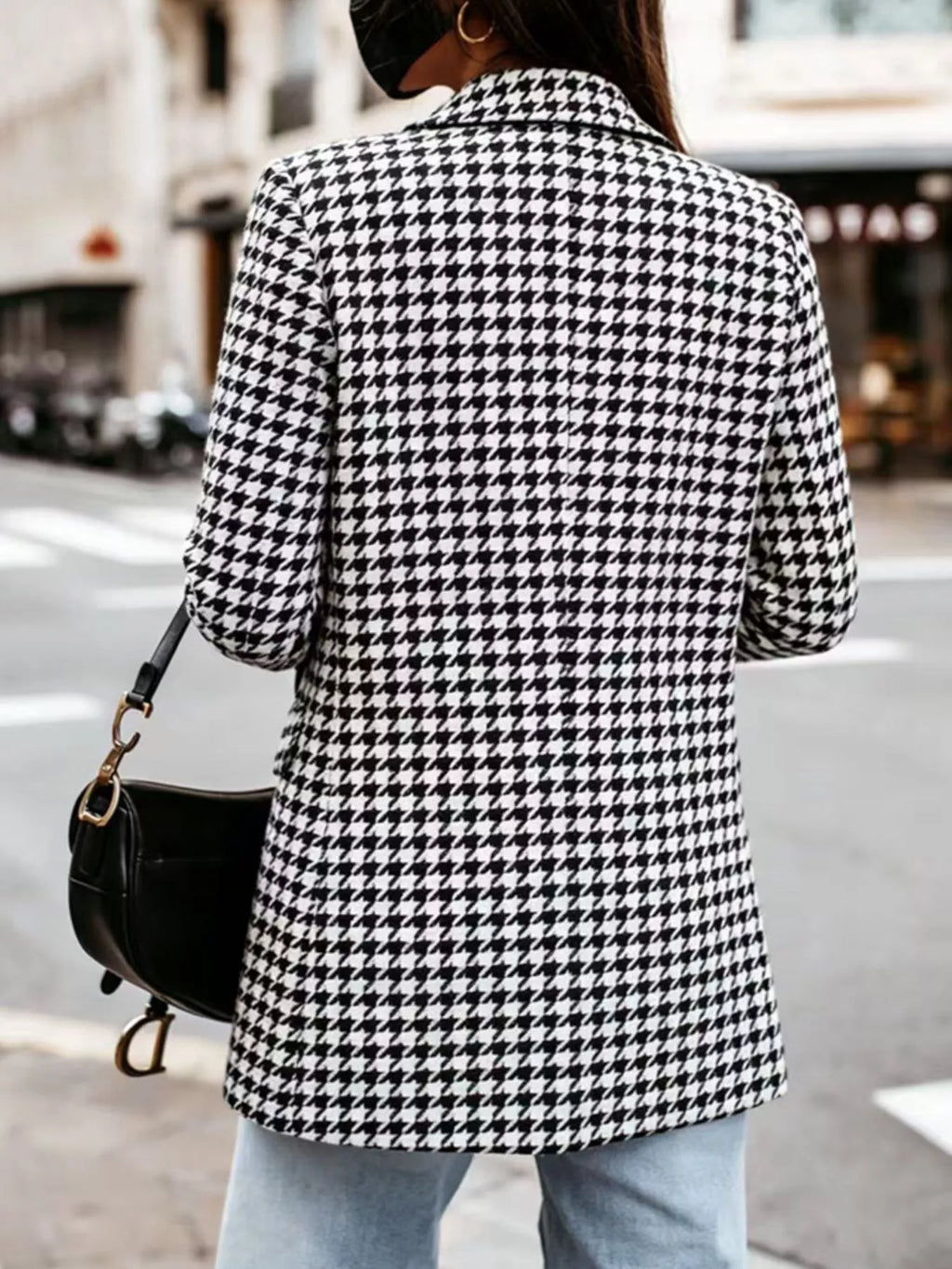 Classic Houndstooth Double-Breasted Blazer Classic Houndstooth Double-Breasted Blazer