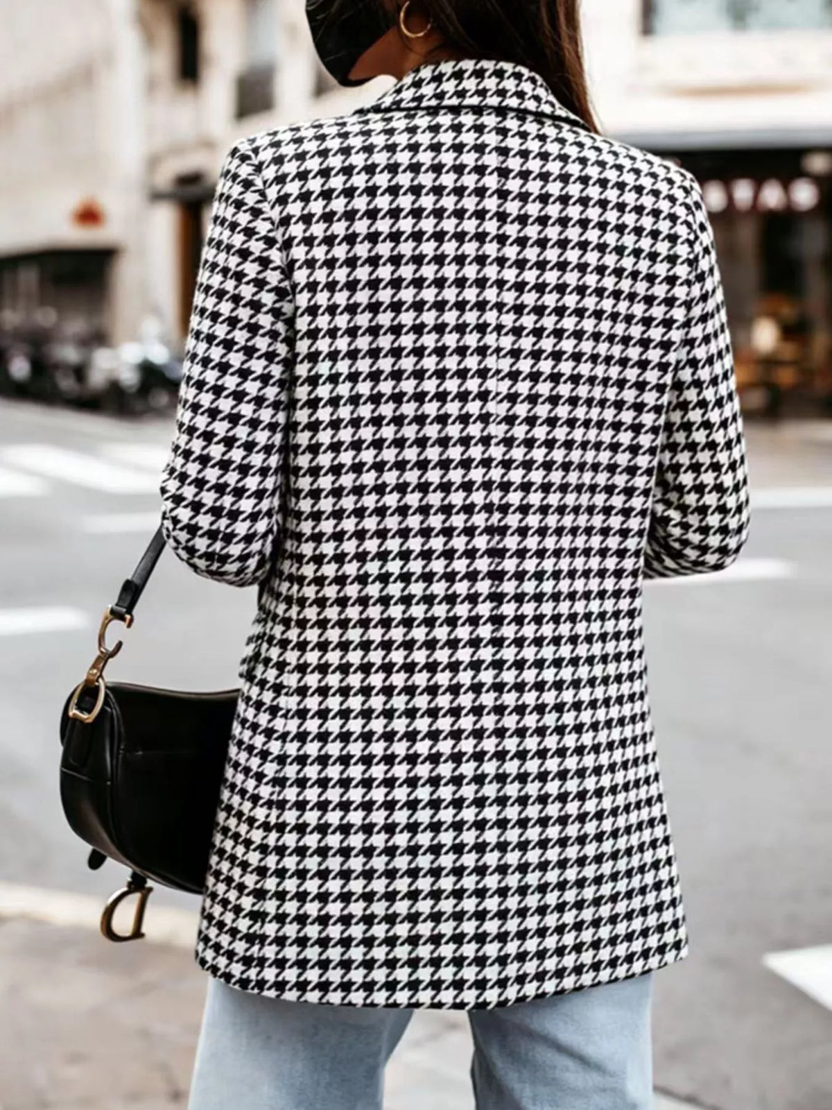 Classic Houndstooth Double-Breasted Blazer Classic Houndstooth Double-Breasted Blazer