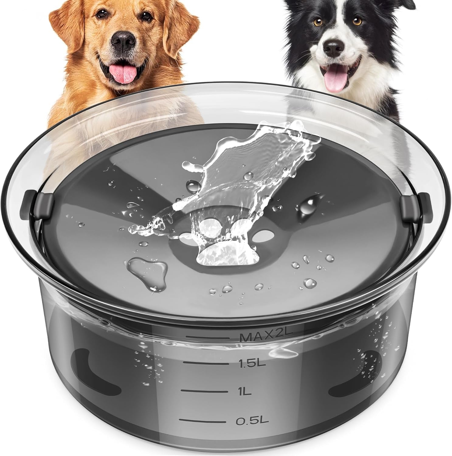 Dog Water Bowl No-Spill Pet Water Bowl Slow Water Feeder Dog Bowl No-Slip Pet Water Dispensr.