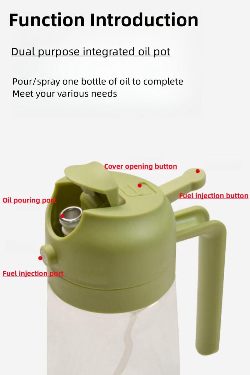 🫒 2-in-1 Olive Oil Dispenser Bottle – 470ml Glass Spray & Pour Bottle for Healthy Cooking