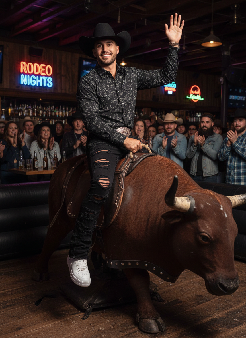 Men’s Fringed Ripped Stacked Jeans — Trendy Patched Slim Fit Trousers Dias Dazzling Discoveries