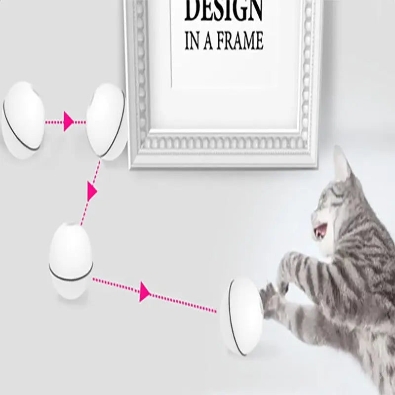 360° Smart Interactive Cat Toy Ball | Automatic LED Rolling Ball with Catnip CJ