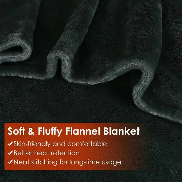 Heated Wearable Poncho Blanket - Washable Electric Wrap for Home & Office CJ