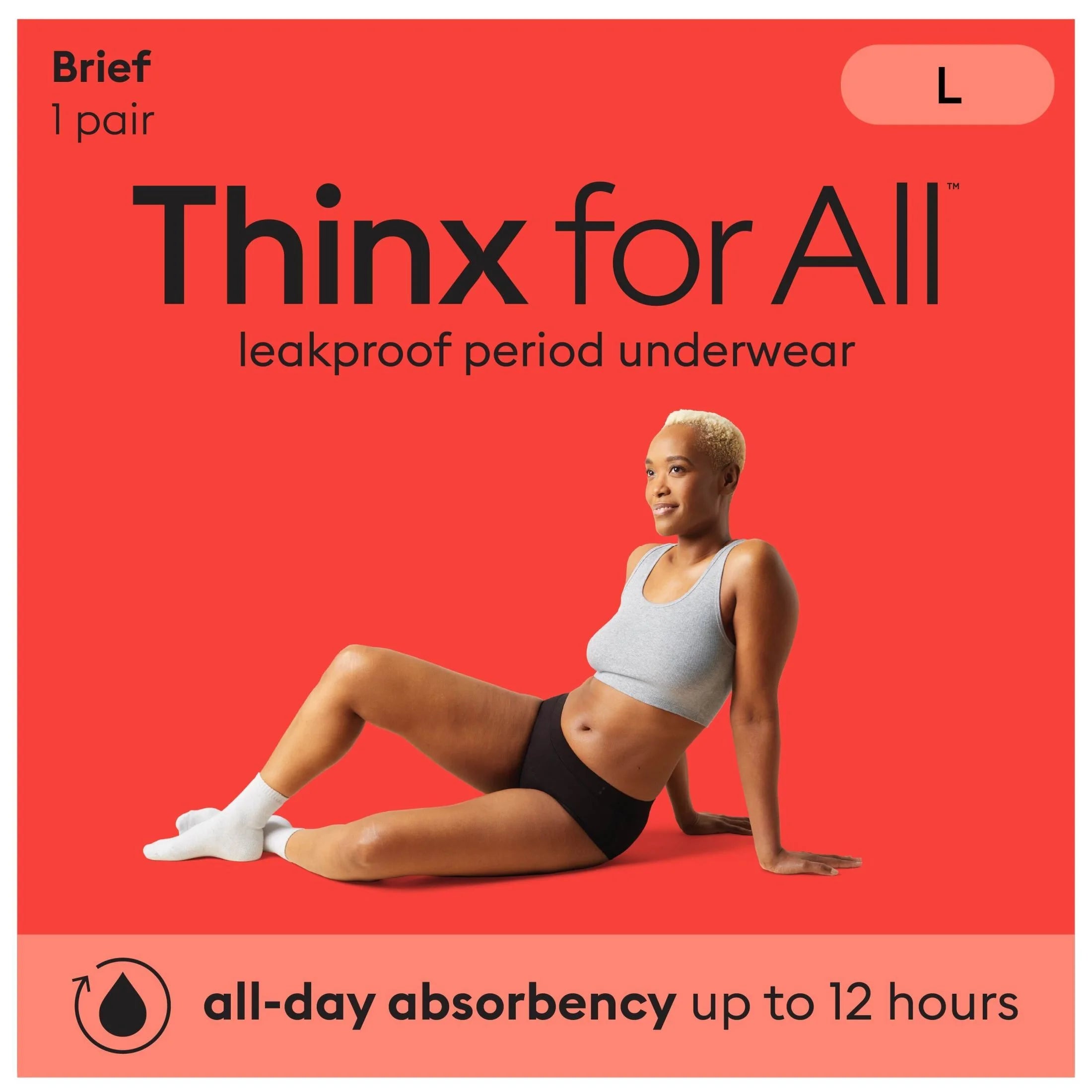 Thinx for All Leakproof Period Underwear – Black, Size Large