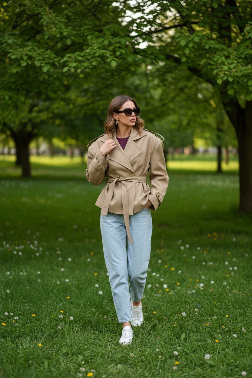Chic Double-Breasted Belted Trench Coat Chic Double-Breasted Belted Trench Coat