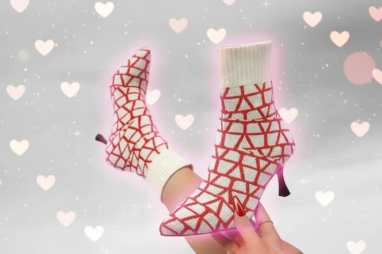 Mesh Point Toe Stiletto Boots Trendsi