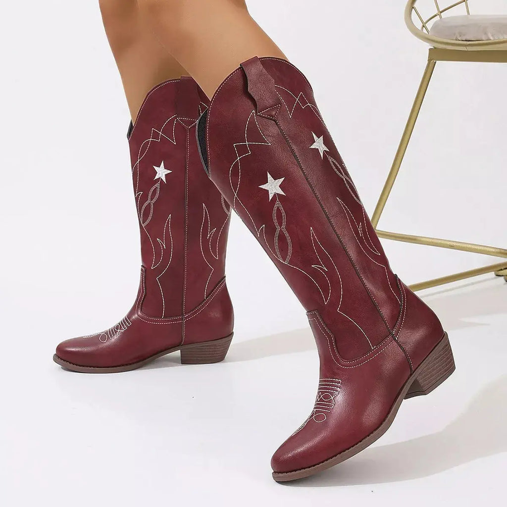 Western Star Embroidered Cowboy Boots-Dias Dazzling Discoveries Western Star Embroidered Cowboy Boots-Dias  Discoveries - Dias 