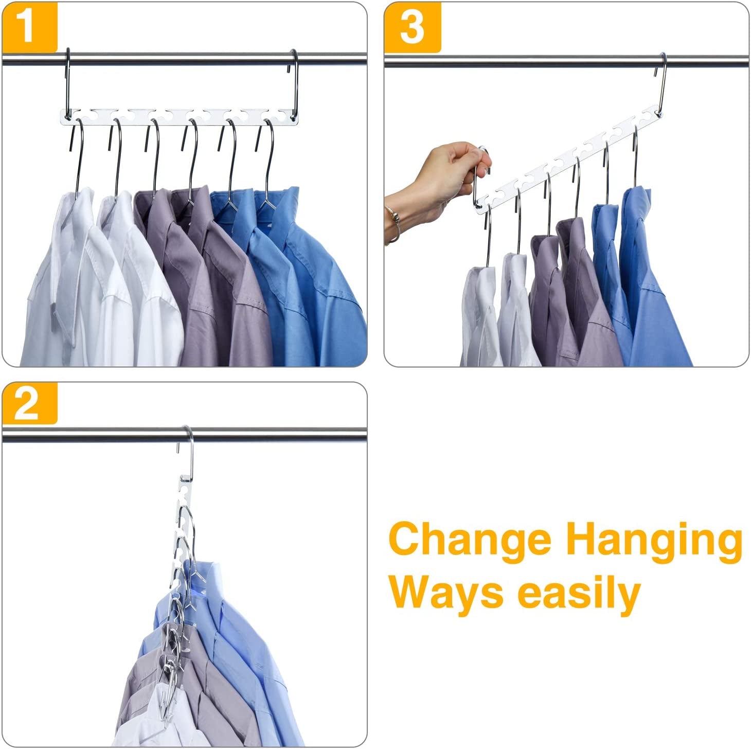 Space Saving Hangers for Clothes 12 Pack, Heavy Duty Hanger Organizer