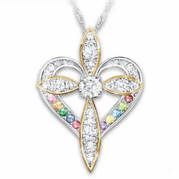 Fashion Love Heart Shaped Cross Pendant CJ