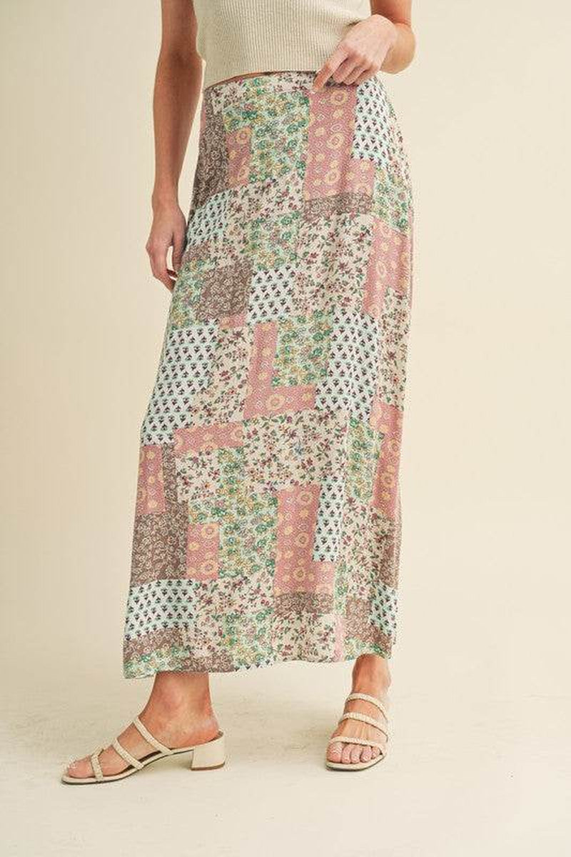 Boho Patchwork Maxi Skirt – Festival-Ready Fall & Holiday Style