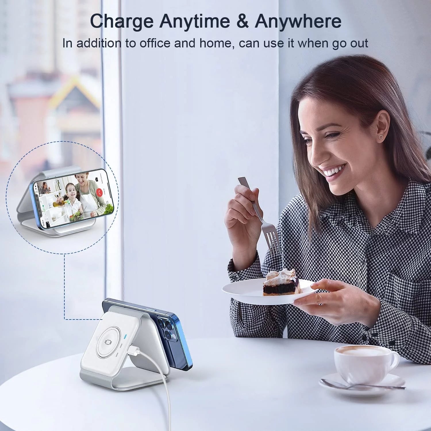 3-In-1 Wireless Charging Station, Magnetic Foldable Design Charging Station