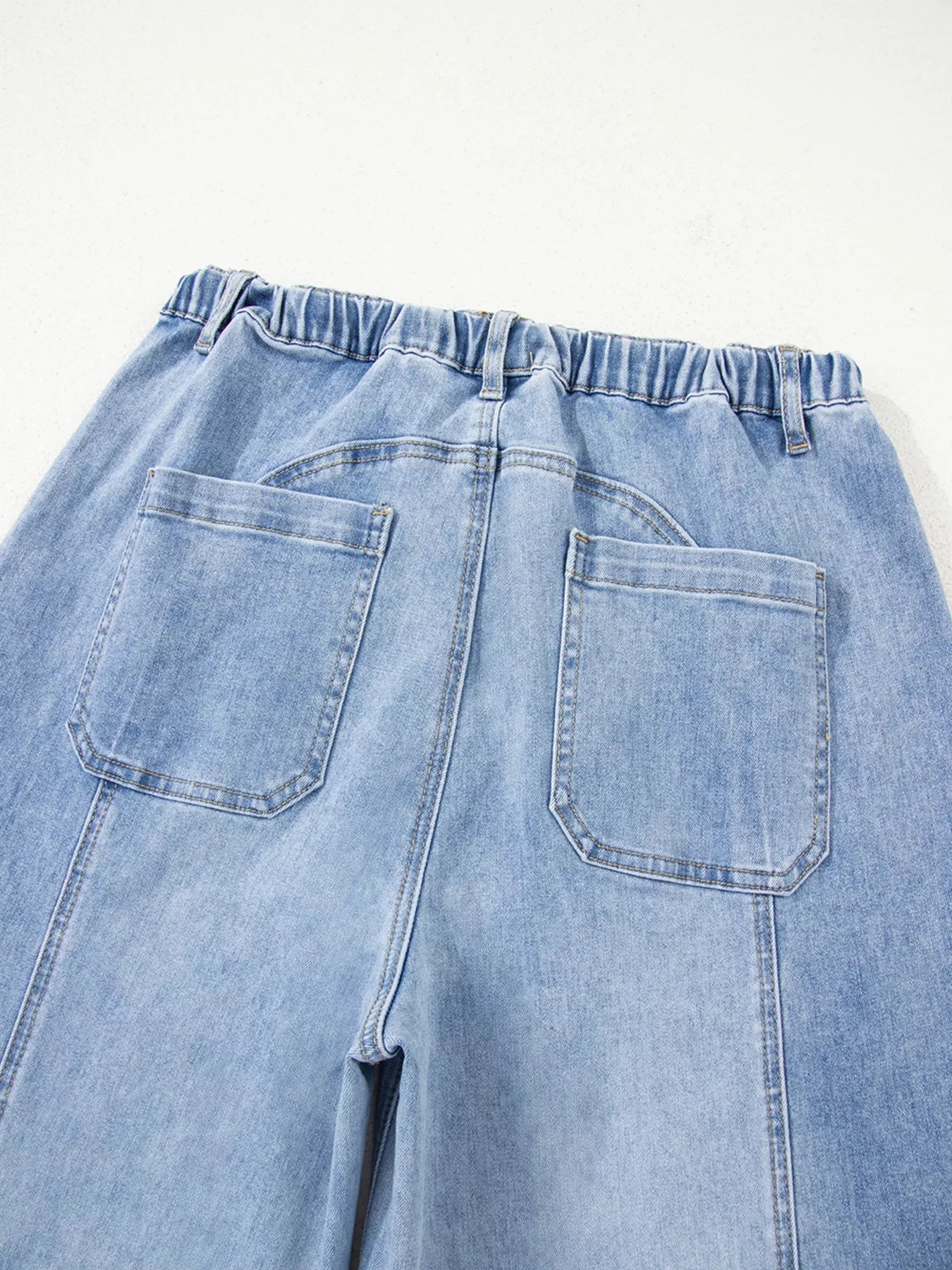 🧵 Wide Leg Drawstring Raw Hem Jeans - Dazzle in Every Detail
