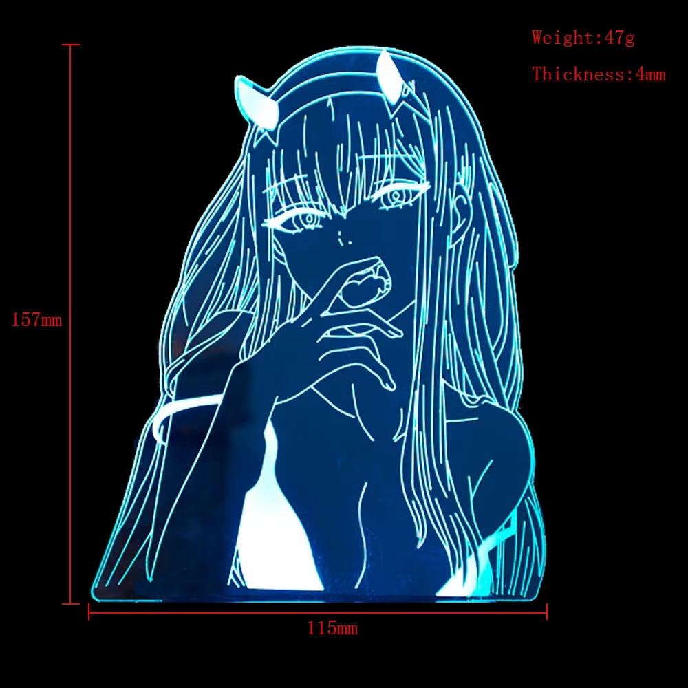 🌀 Anime LED Light – 3D Acrylic Night Lamp for Bedroom & Manga Decor