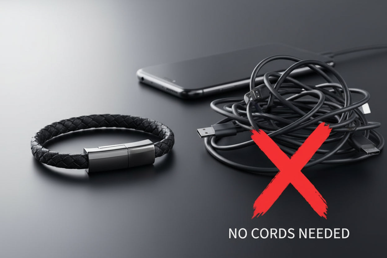 Braided Leather Bracelet Charger (USB/Type‑C/Apple Compatible) CJ