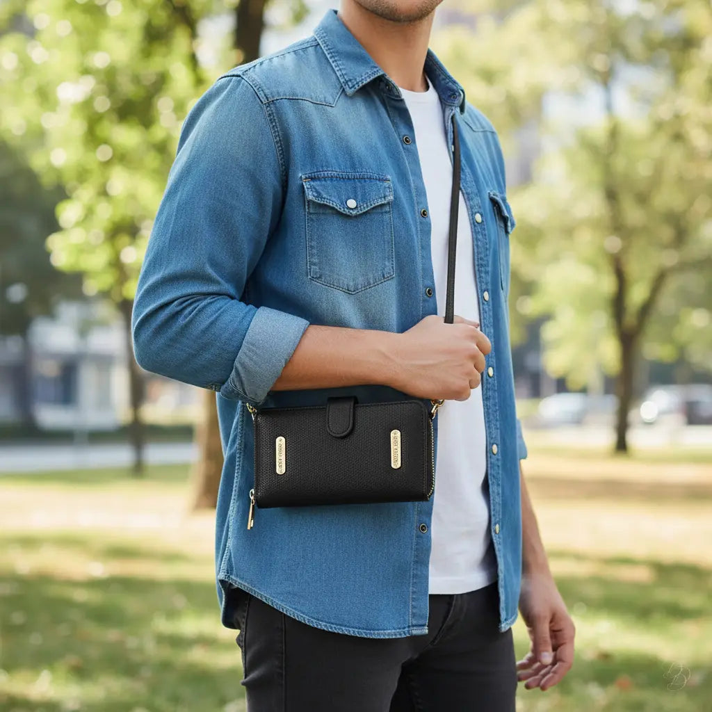 Dazzling 2-in-1 Crossbody Phone Case & Wallet - Vegan Leather Trendsi