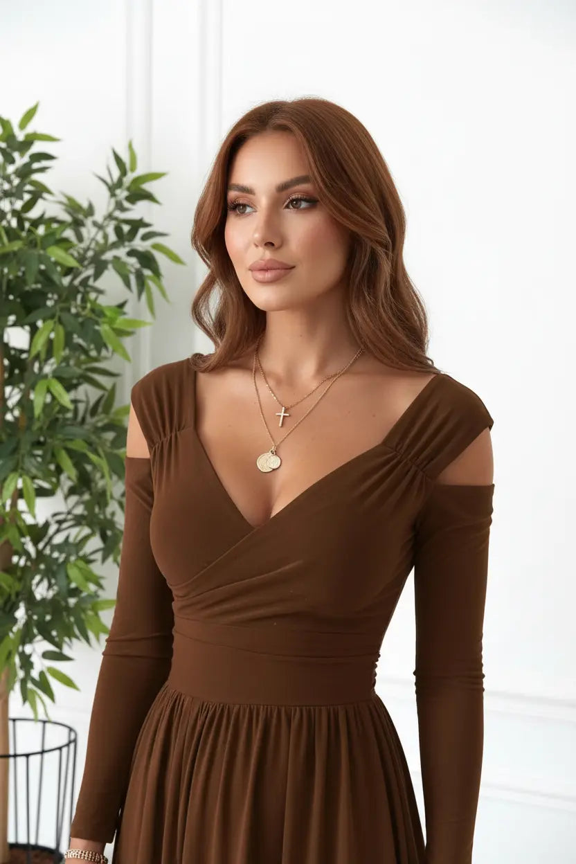 ✨ Slit Surplice Long Sleeve Maxi Dress – Grace in Every Step Trendsi