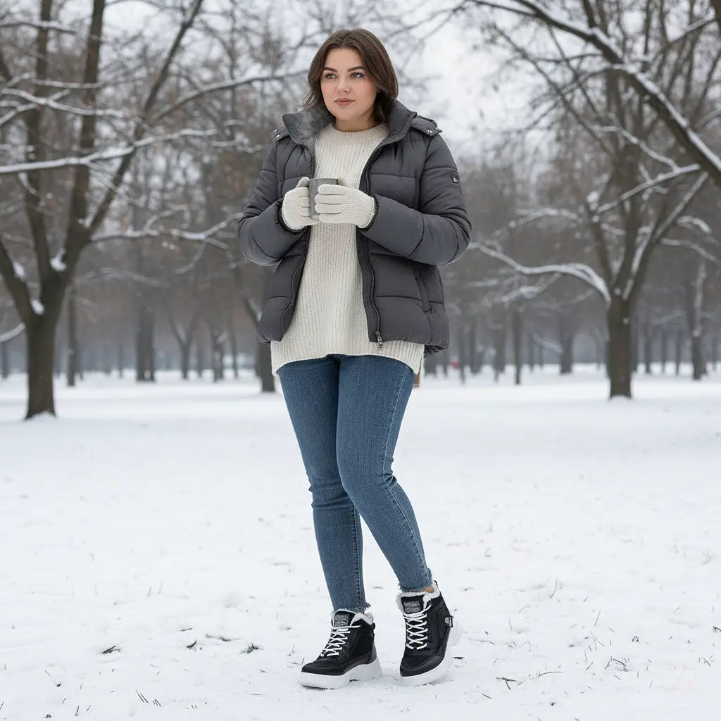 High-Top Platform Chunky Sneaker Boots with Lace-Up Trendsi