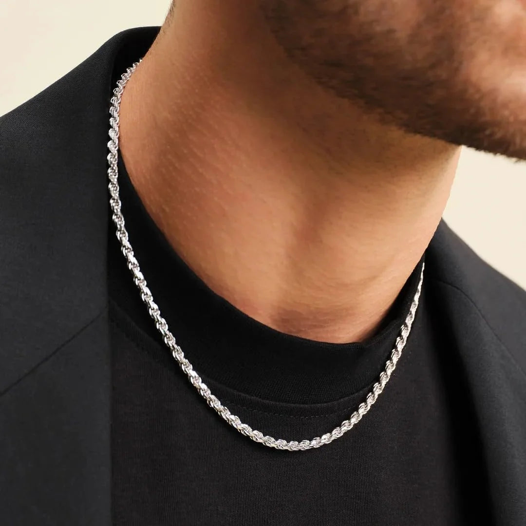 Gold Rope Chain for Men 2.5Mm 3Mm 4Mm 18K Gold Plated Stainless Steel Rope Chain Necklace for Men & Women