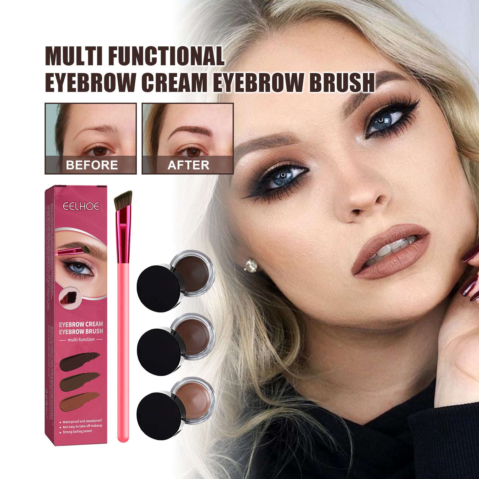 Multi-Functional Eyebrow Brush Set – Fill, Shape & Define Brows CJ