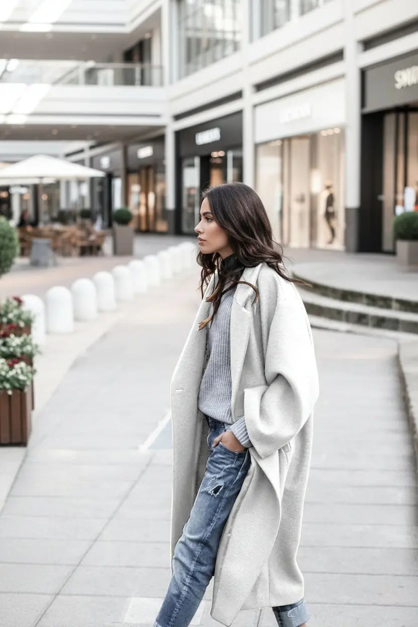 Casual Long Woolen Coat – Warm, Stylish & Made to Empower Dias Dazzling Discoveries