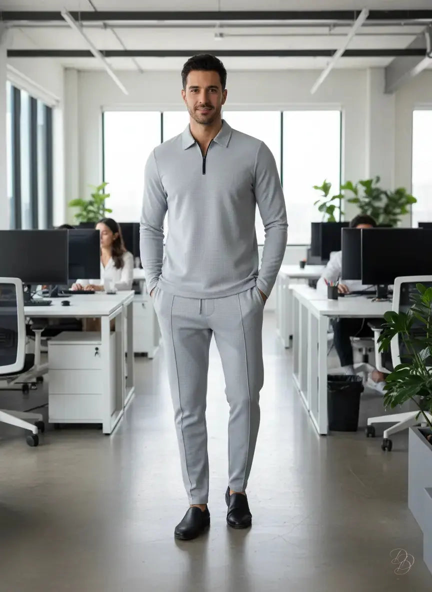 Men's Full Size Long Sleeve Top and Pants Set Plus Size Trendsi