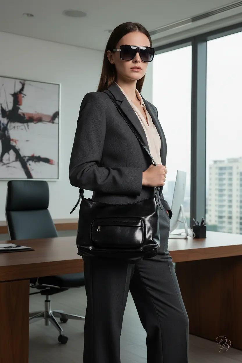 Fame Glossy Faux Leather Shoulder Bag Trendsi