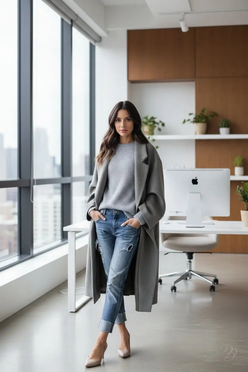 Casual Long Woolen Coat – Warm, Stylish & Made to Empower Dias Dazzling Discoveries