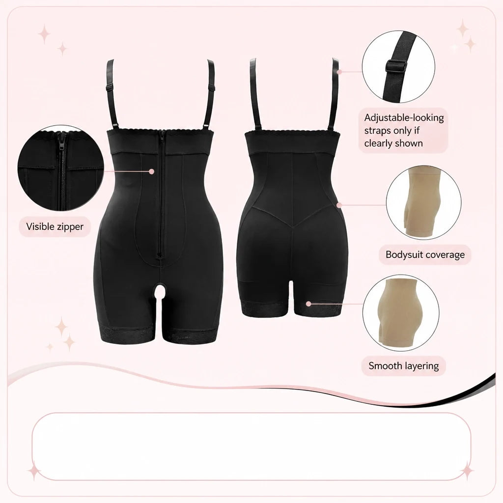 Shapewear Curve Confidence Zip‑Up Under‑Bust Shaping Bodysuit Curve Confidence Zip‑Up Under‑Bust Shaping Bodysuit - Dias Dazzling 