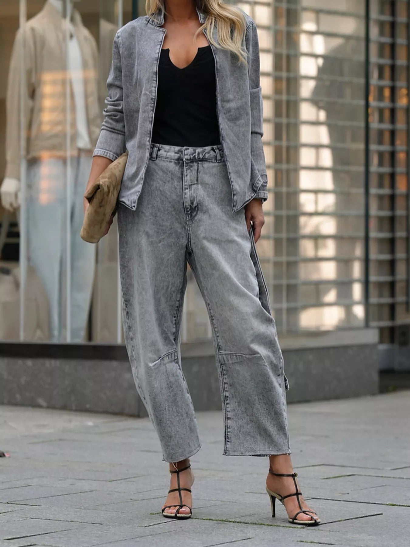 👖 Wide-Leg Denim Two-Piece Set – Dazzle in Denim, Own Your Fit