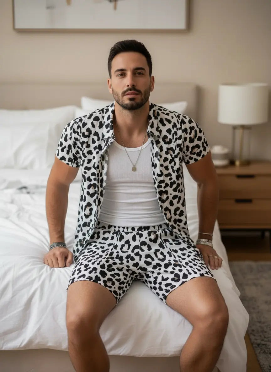 🐆Men's Plus Size Leopard Set: Bold Style, Confident Fit Trendsi