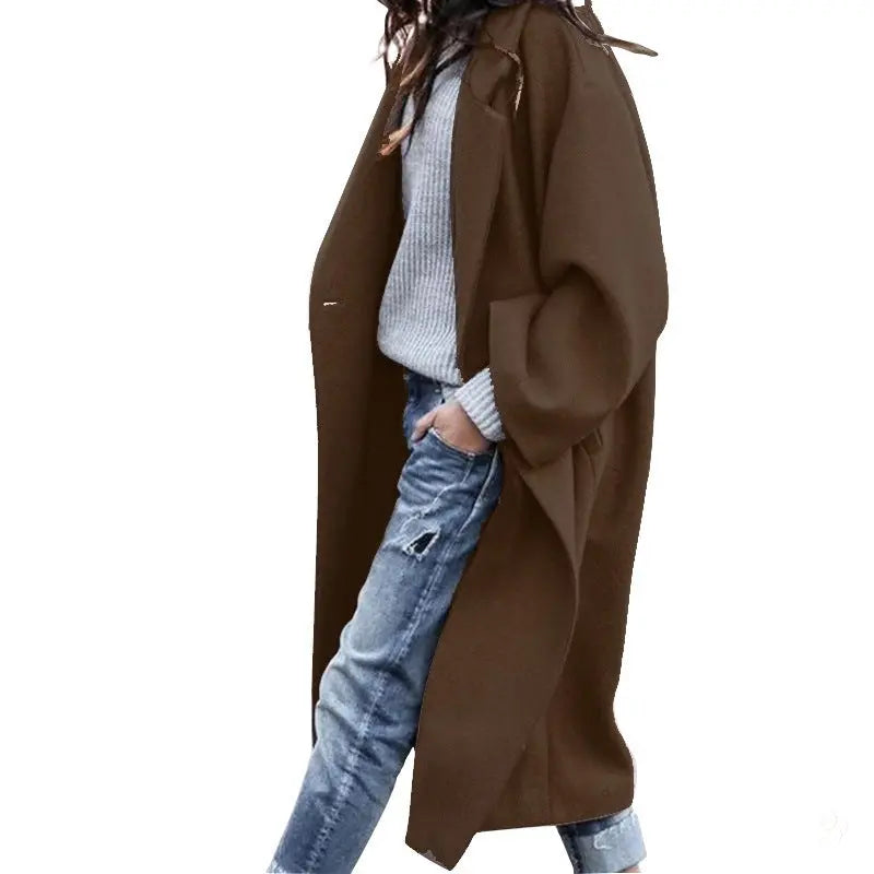 Casual Long Woolen Coat – Warm, Stylish & Made to Empower Dias Dazzling Discoveries