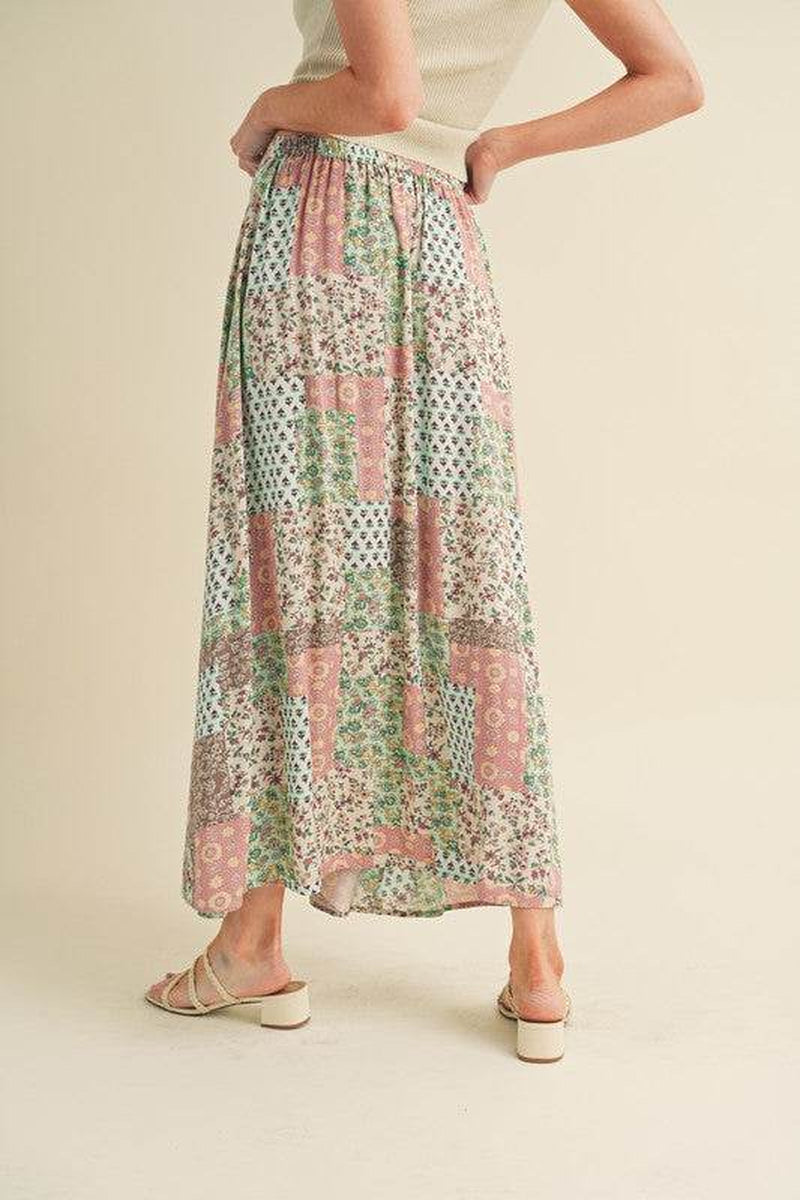 Boho Patchwork Maxi Skirt – Festival-Ready Fall & Holiday Style