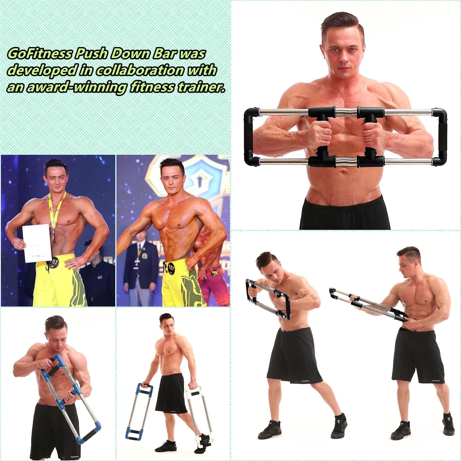 💪 GoFitness Super Push Down Bar – Full Upper Body Workout Equipment