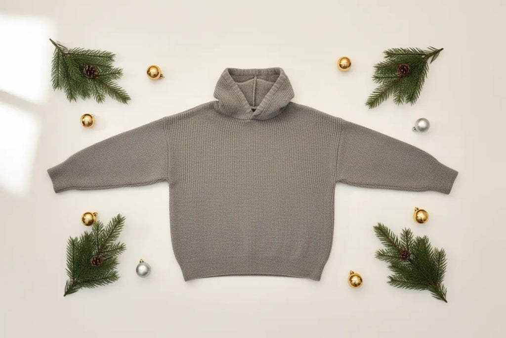 Men's Hooded Half Zip Knit Sweater-Dias Dazzling Discoveries Trendsi