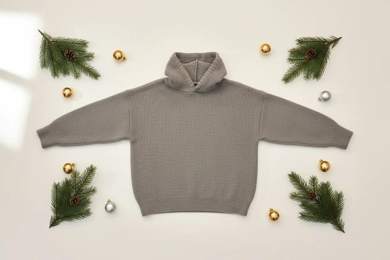 Men's Hooded Half Zip Knit Sweater-Dias Dazzling Discoveries Trendsi