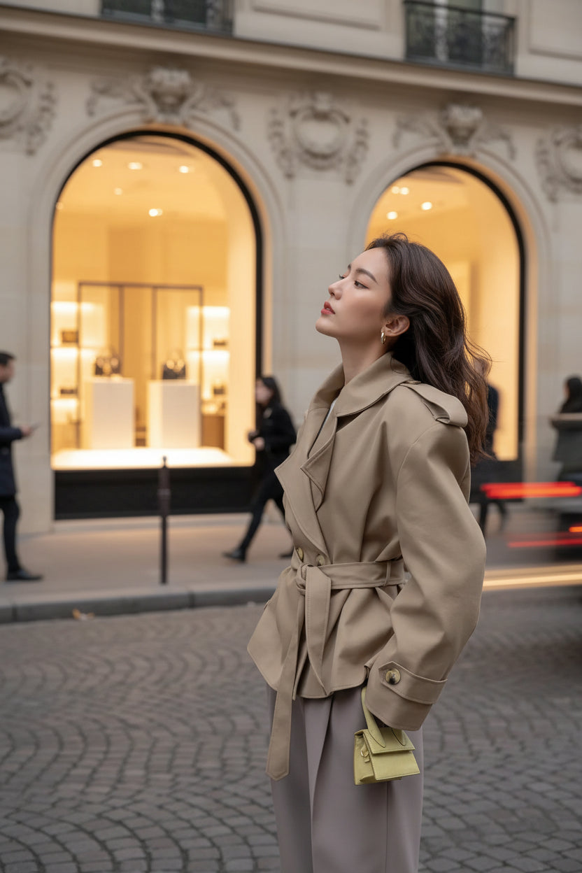 Chic Double-Breasted Belted Trench Coat Chic Double-Breasted Belted Trench Coat