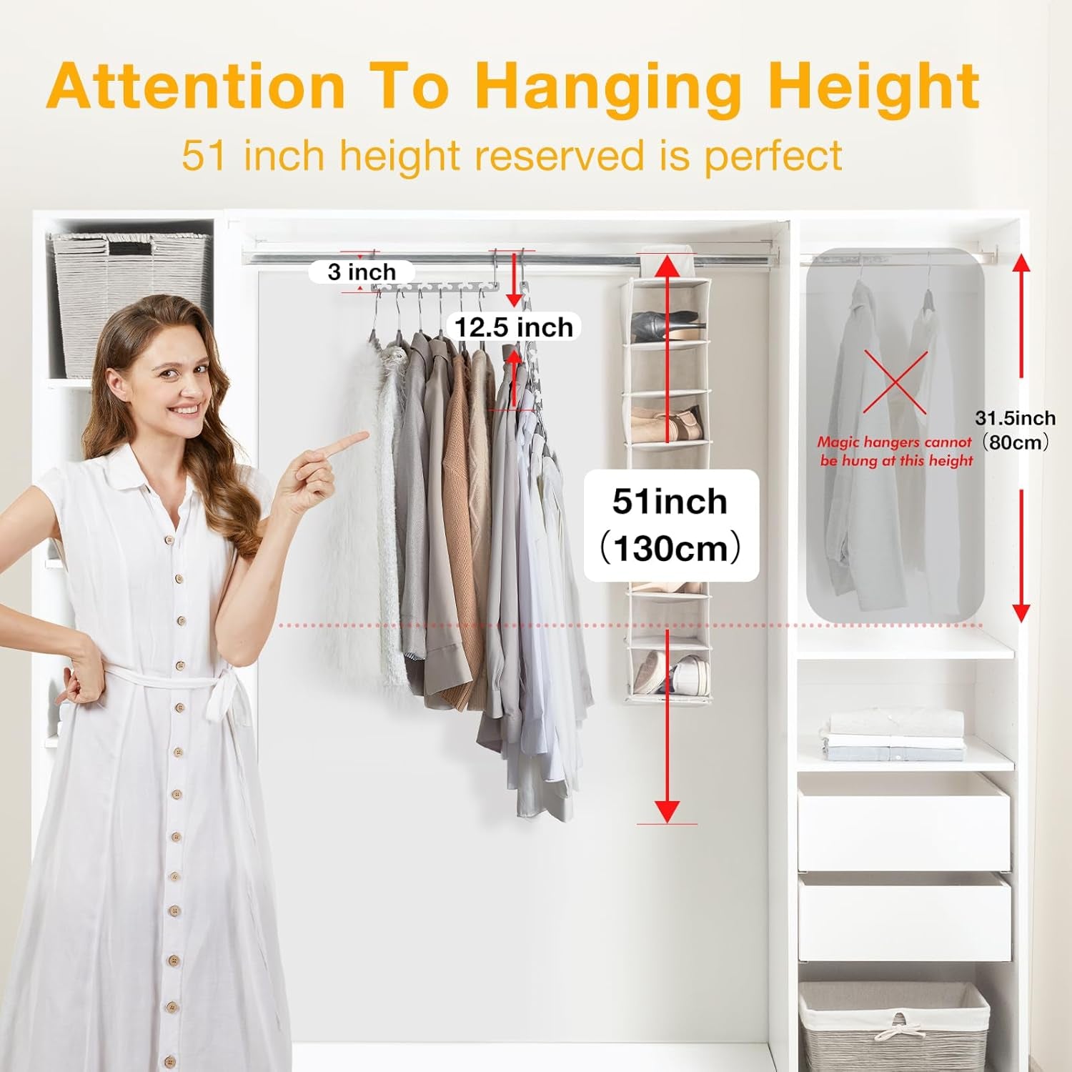 Space Saving Hangers for Clothes 12 Pack, Heavy Duty Hanger Organizer