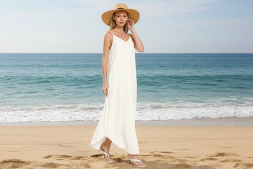 Woven Crinkle Cami Maxi Dress with Side Pockets Trendsi