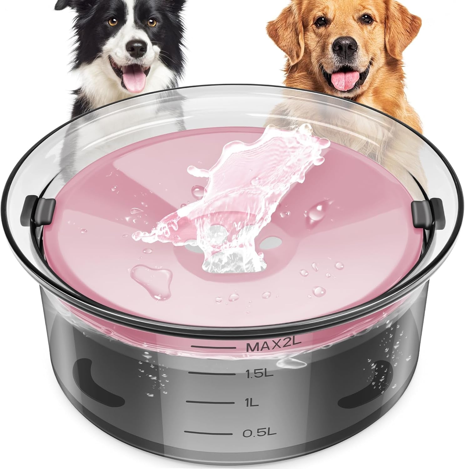 Dog Water Bowl No-Spill Pet Water Bowl Slow Water Feeder Dog Bowl No-Slip Pet Water Dispensr.