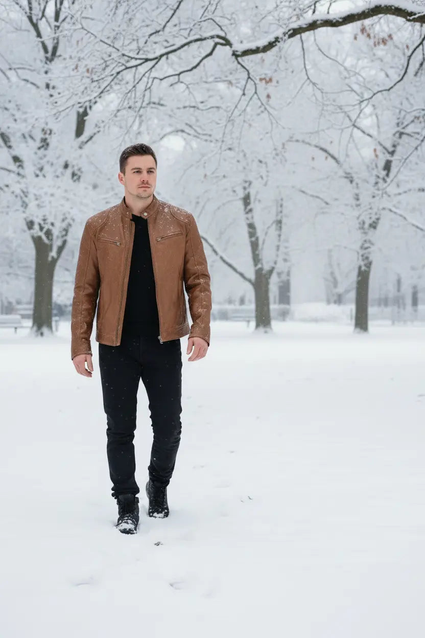 Men's PU Leather Jacket – Confidence in Every Stitch Trendsi