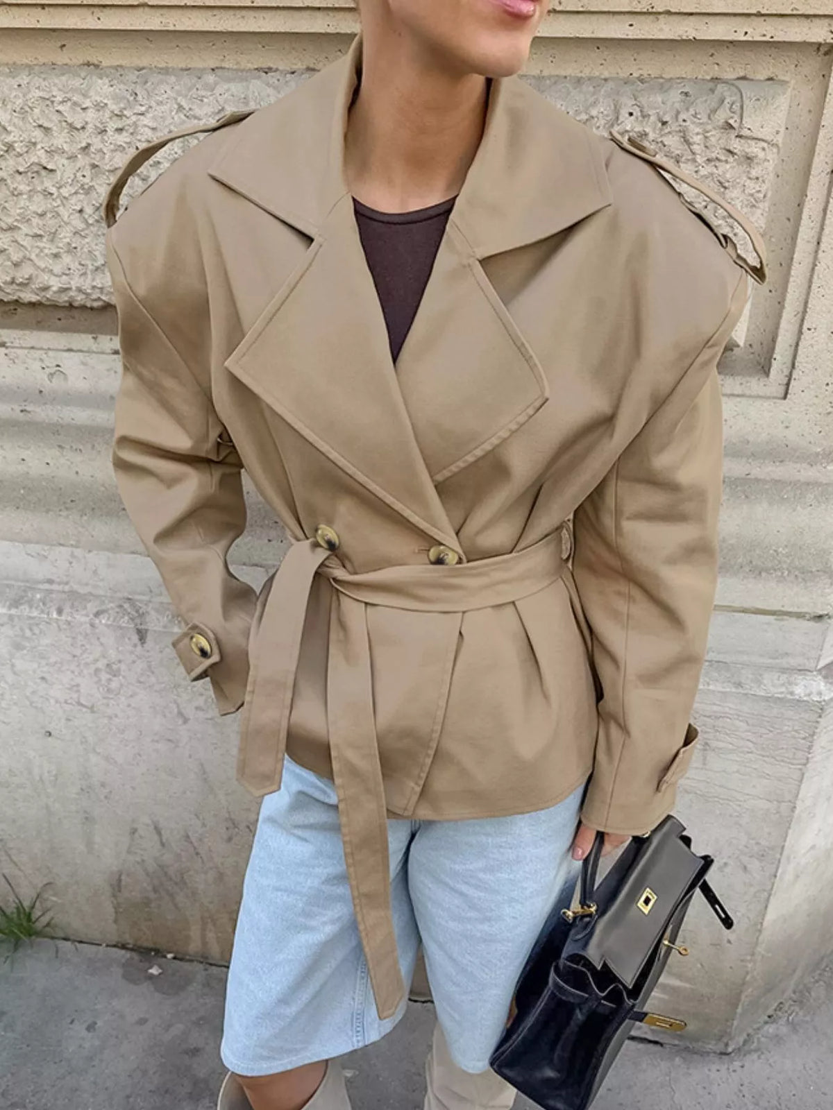 Chic Double-Breasted Belted Trench Coat Chic Double-Breasted Belted Trench Coat
