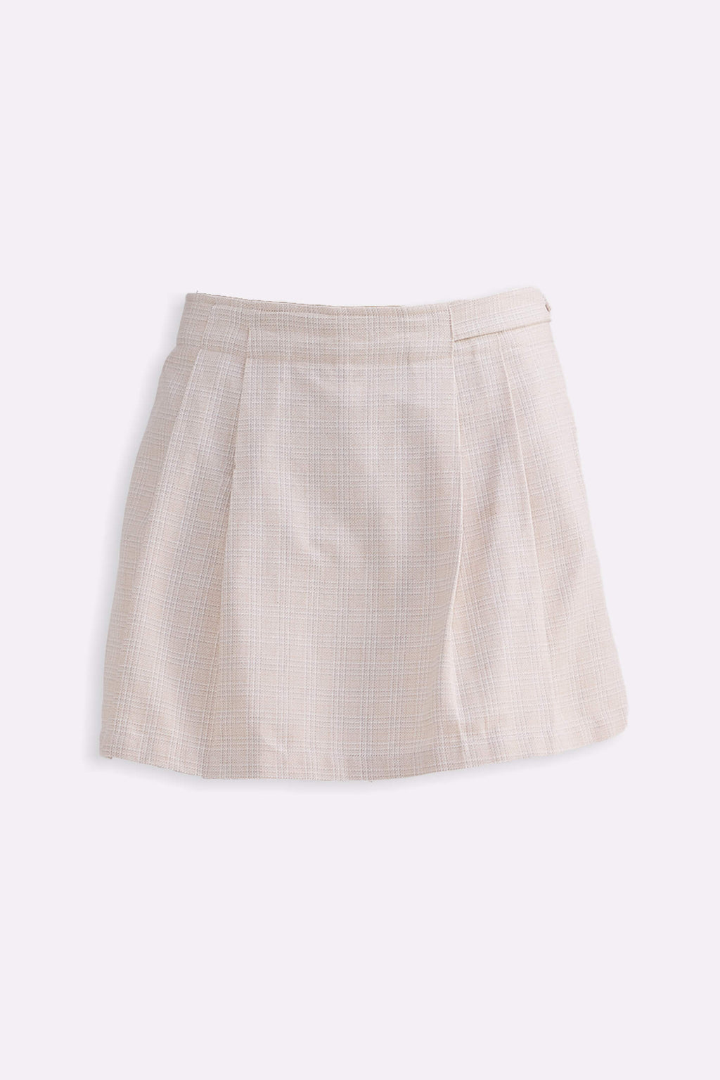 Women's Premium Cotton Tweed Flared Skort in Cream