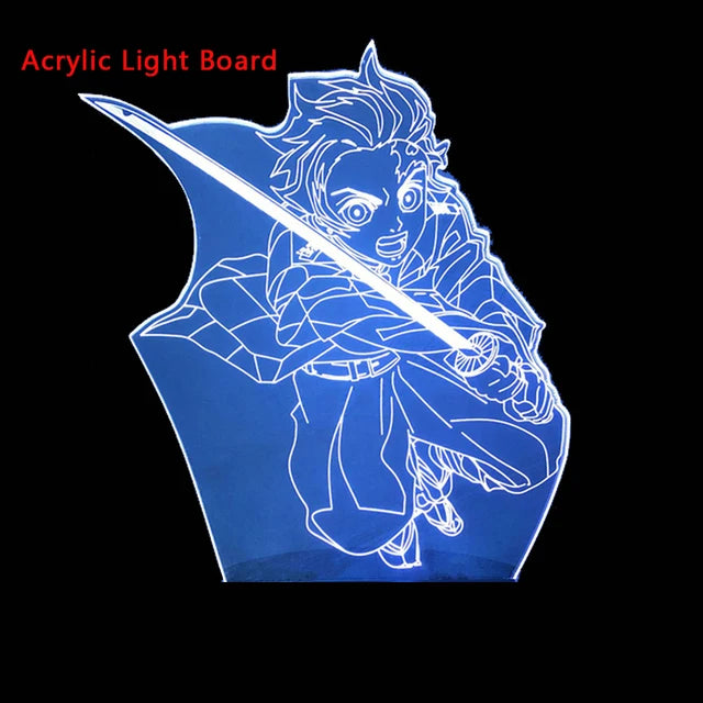 🌀 Anime LED Light – 3D Acrylic Night Lamp for Bedroom & Manga Decor