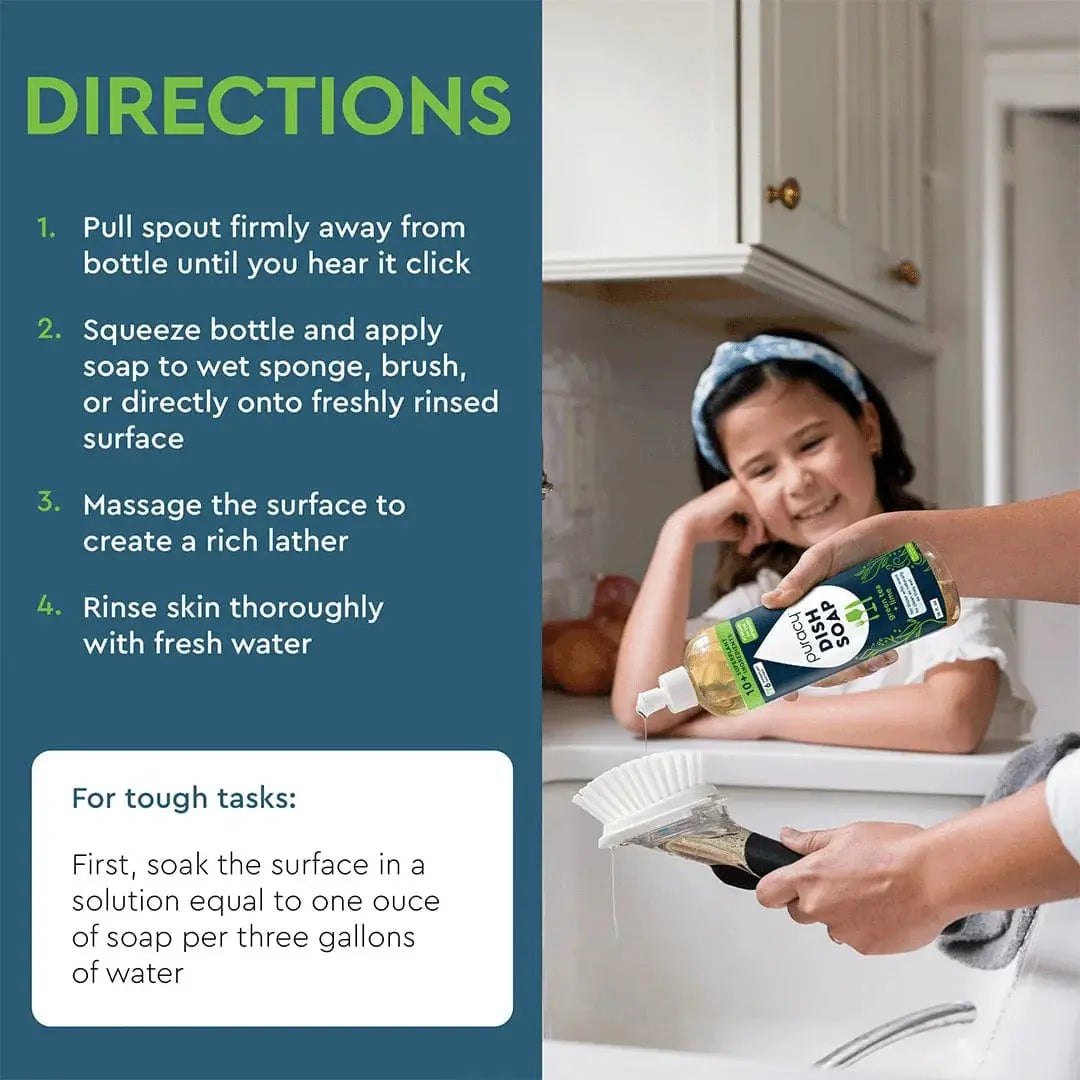 Plant-Based Dish Soap: The Concentrated, Gentle Grease-Fighter Puracy