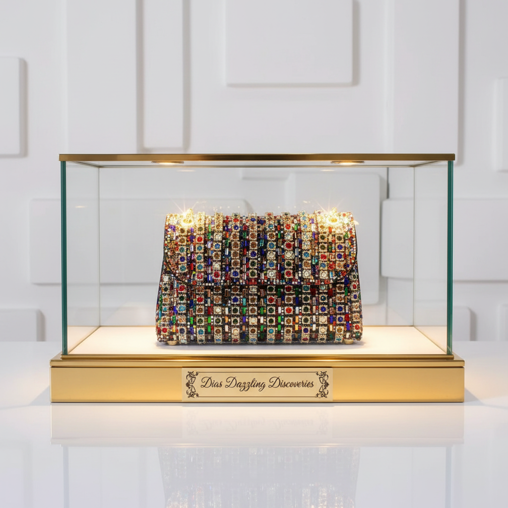 Rhinestone Chain Crossbody Bag – Bold Night-Out Evening Bag, Empowering Party Glam Dias Dazzling Discoveries
