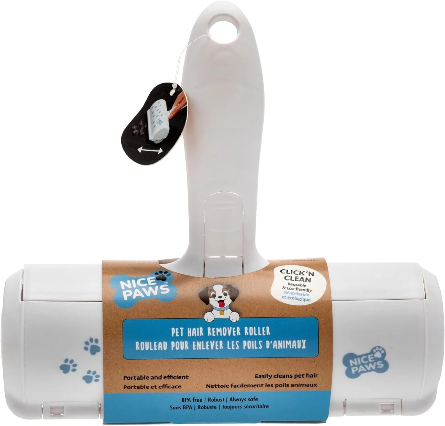 Pet Hair Remover - Reusable, Eco-Friendly Dog Hair Removal Roller for Clothes, Sofas, Beds & More, White