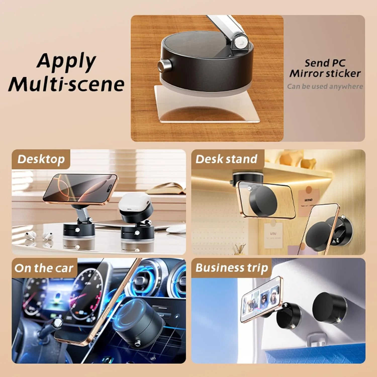 Vacuum Magnetic Phone Holder Updated Suction Cup Phone Mount Foldable