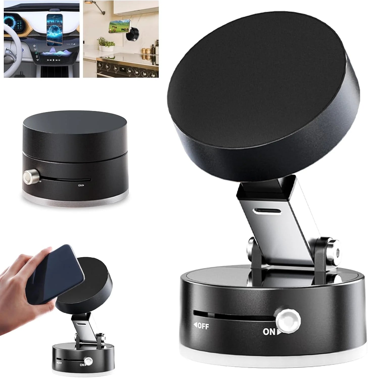 Vacuum Magnetic Phone Holder Updated Suction Cup Phone Mount Foldable