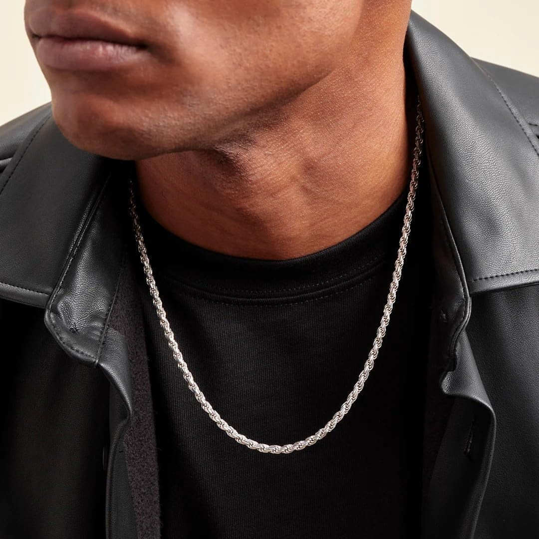 Gold Rope Chain for Men 2.5Mm 3Mm 4Mm 18K Gold Plated Stainless Steel Rope Chain Necklace for Men & Women